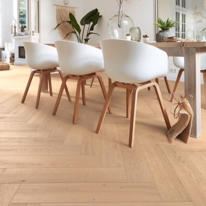 Trägolv Meister PS 500 Herringbone Off-White Oak 09021